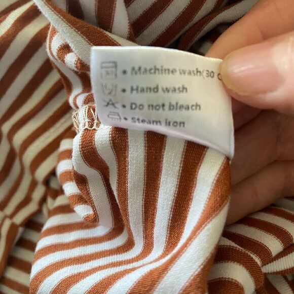 Merokeety copper striped tee dress pockets size S - Picture 9 of 9
